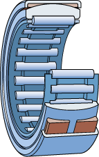 Alignment needle roller bearing without inner ring